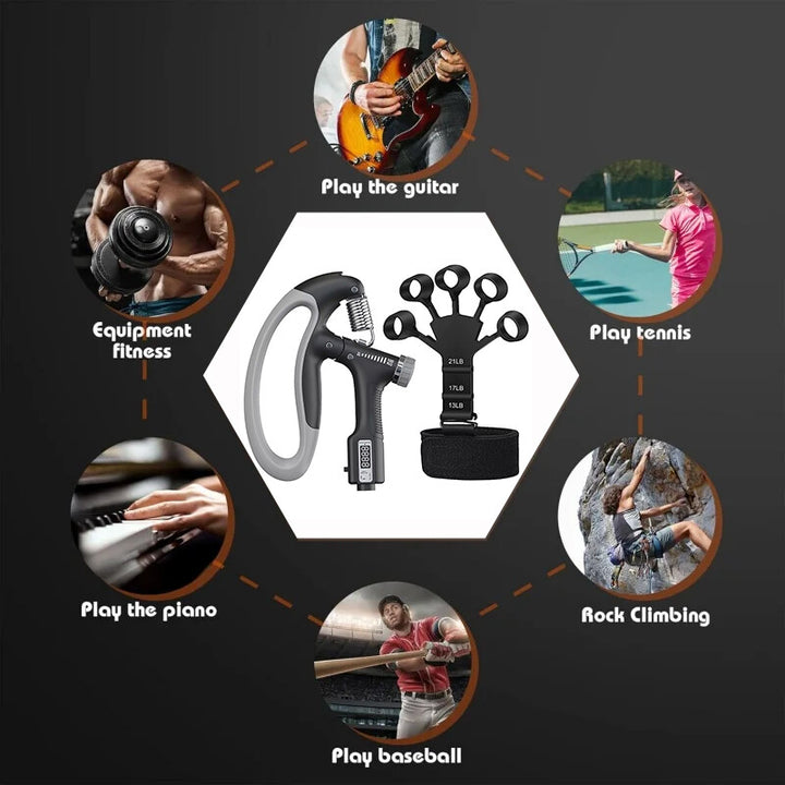 Sport 10-100 Kg Hand Grip Strengthener Adjustable Forearm Wrist Finger Trainer
